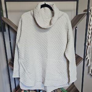 Duluth Trading Co Cream Cowl Neck Sweater
